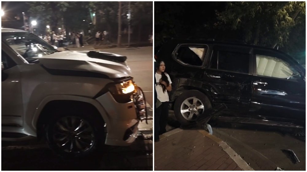 ДТП в центре Бишкека: Land Cruiser выехал на перекресток на красный свет, за рулем мог быть подросток